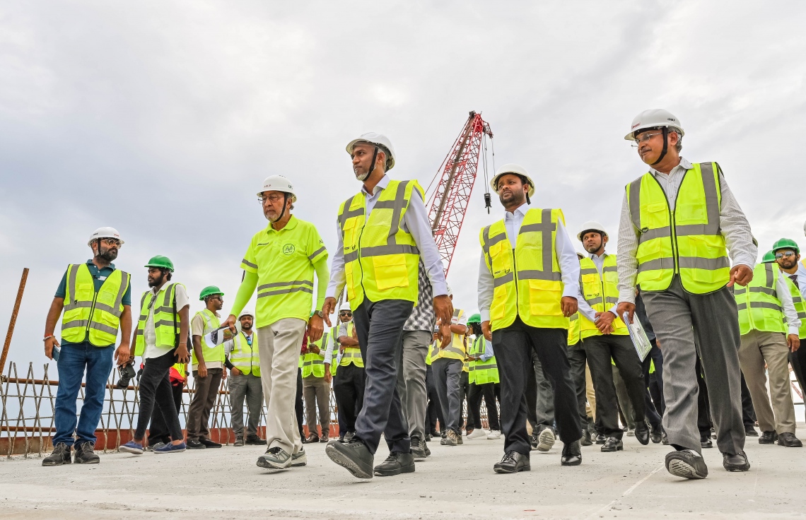 President Dr. Muizzu Inspects Progress at the Greater Male' Connectivity Project Site